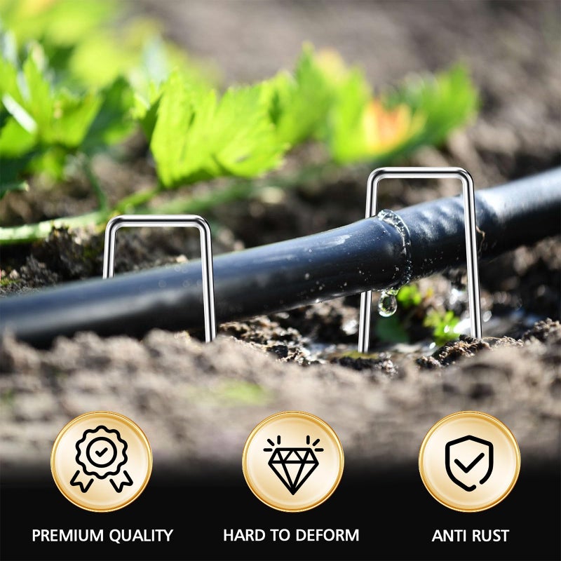 HOOPLE 200Pack 6 Inch 11 Gauge Galvanized Landscape Staples,Stakes for Outdoor Decorations, Anti-Rust Staples for Weed Barrier Fabric, U-Shaped Tent Stakes (200) - Image 3